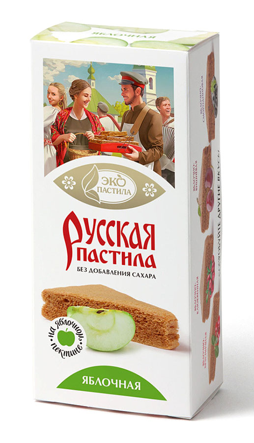 Русская яблочная пастила в упаковках с логотипом