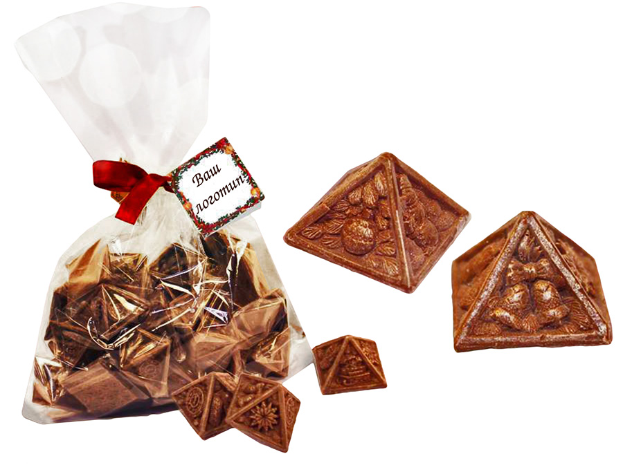 Шоколадные пирамидки в мешочке с логотипом