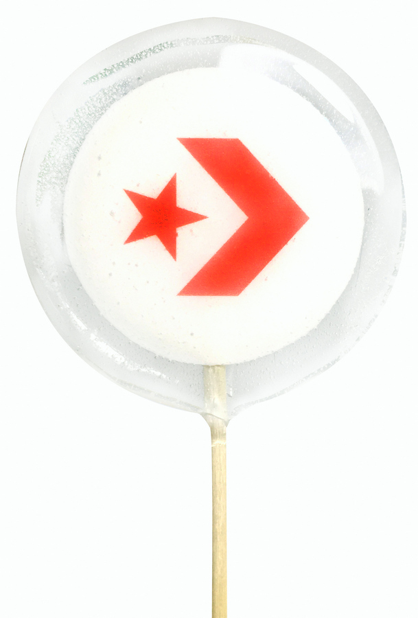 Прозрачные леденцы на палочке с логотипом