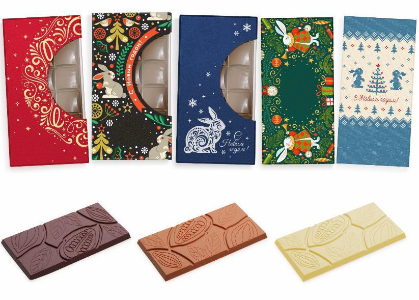 Шоколад в картонных коробочках 100 и 200 г.